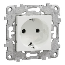 Розетка с з/к 16А Белый 74.5х74.5х40mm PC [NU503618] Unica New Schneider Electric