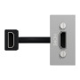 Розетка HDMI 1 модуль алюминий [NU343030] ABS-UV Unica New Шнейдер Электрик