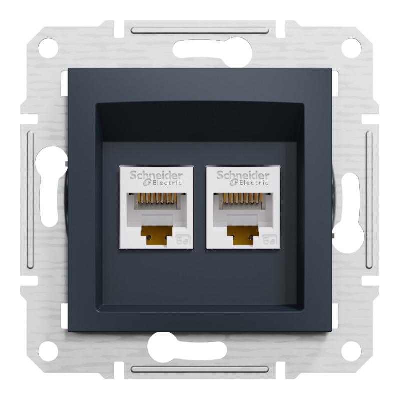 Розетка компьютерная RJ45 UTP кат.5Е Asfora черная ABS [EPH4400171] Шнейдер Электрик