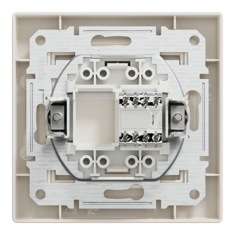 Розетка компьютерная с рамкой RJ45 UTP кат.5Е Asfora слоновая кость ABS [EPH4300123] Шнейдер Электрик