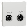 Розетка R-TV SAT проходная 2 модули белая [NU345618] ABS-UV Unica New Шнейдер Электрик