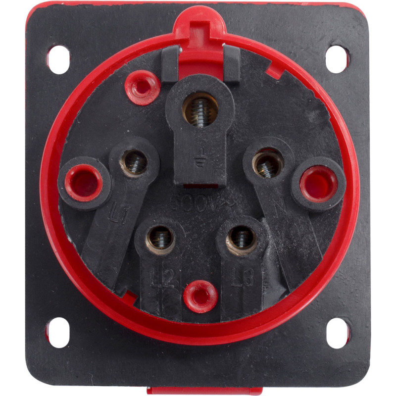 Силовая розетка 3P+N+PE 16А 380В встраиваемая IP44 красная [p012014] E.NEXT e.socket.pro.5.16.wall