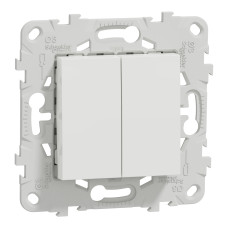 Выключатель 2-клавишный с подсветкой Белый 74.5х74.5х34.25mm PC [NU521318] Unica New Schneider Electric