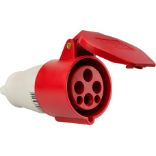 Силовая розетка 3P+PE 16А 400В переносная IP44 красная [A0080020002] ГП (214) АСКО