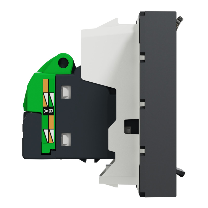 Розетка компьютерная RJ45 категория 5UTP 2 модули антрацит [NU341154] ABS-UV Unica New Шнейдер Электрик