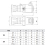 Силова розетка 2P+E 16А 230В переносна IP44 синя [GW62004H] IEC 309 HP GEWISS