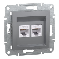 Розетка компьютерная RJ45 UTP кат.6 Asfora сталь ABS [EPH4800162] Шнейдер Электрик