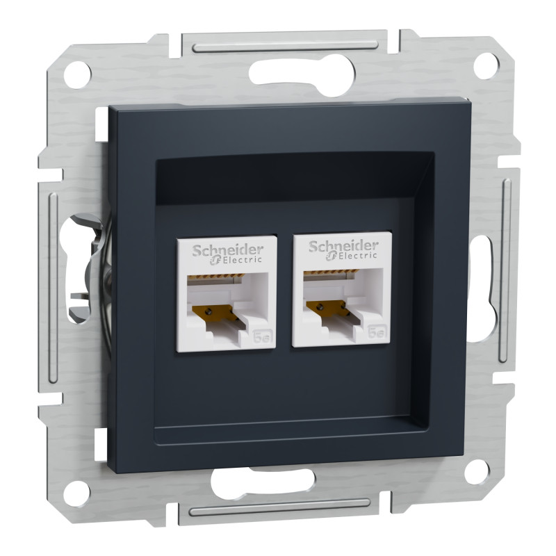 Розетка компьютерная RJ45 UTP кат.5Е Asfora черная ABS [EPH4400171] Шнейдер Электрик