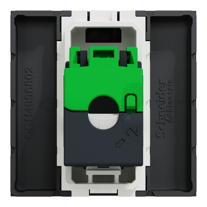 Розетка компьютерная RJ45 категория 5UTP 2 модули антрацит [NU341154] ABS-UV Unica New Шнейдер Электрик