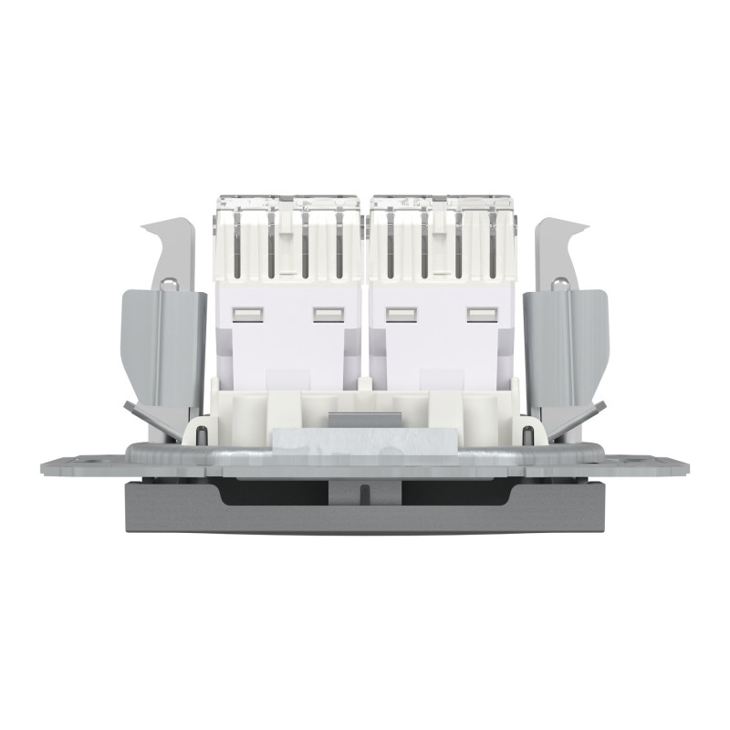 Розетка комп'ютерна RJ45 UTP кат.6 Asfora сталь ABS [EPH4800162] Шнейдер Електрік
