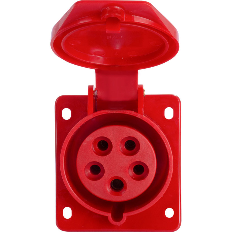 Силовая розетка 3P+N+PE 16А 380В встраиваемая IP44 красная [p012014] E.NEXT e.socket.pro.5.16.wall