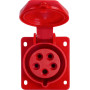Силовая розетка 3P+N+PE 16А 380В встраиваемая IP44 красная [p012014] E.NEXT e.socket.pro.5.16.wall