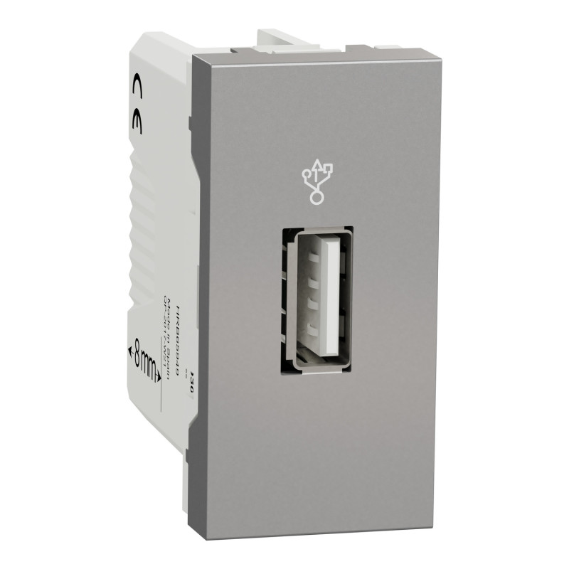 USB-конектор 1 модуль алюмінію [NU342930] ABS-UV Unica New Шнейдер Електрік
