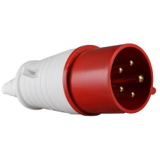 Силовая вилка 3P+N+PE 16А 400В переносная IP44 красная [A0080010003] ВП (015) АСКО