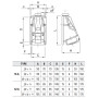 Силовая розетка 2P+E 16А 230В стационарная IP44 синяя [GW62477] IEC 309 HP GEWISS