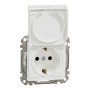 Розетка с з.к. с шторками и крышкой IP44 белая [SDD211024] ABS-UV Sedna Design&Element Шнейдер Электрик