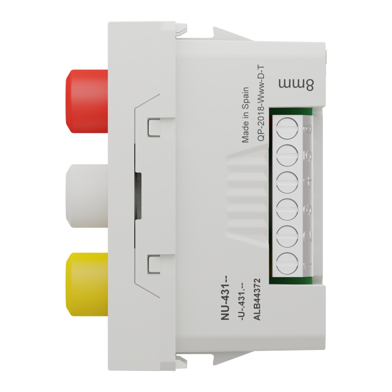 Розетка 3 RCA, 1 модуль белая [NU343118] ABS-UV Unica New Шнейдер Электрик
