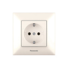 Розетка с заземлением Arkedia Slim кремовая ABS [WNTC02022BG-UA1] Panasonic