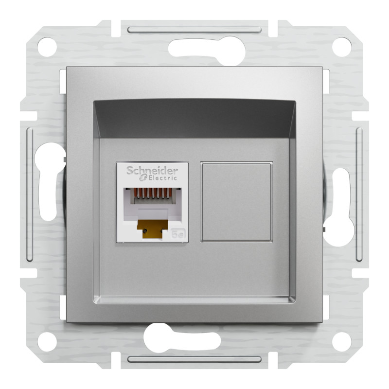 Розетка комп'ютерна RJ45 UTP кат.5Е Asfora алюміній ABS [EPH4300161] Електрик шнейдер