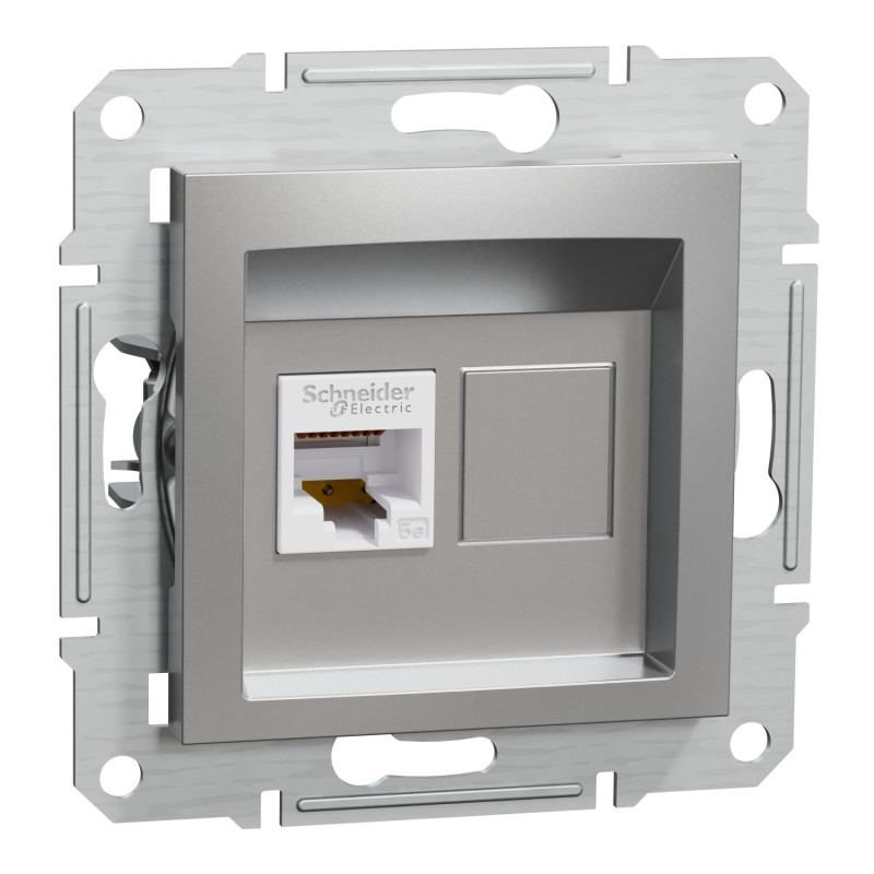 Розетка комп'ютерна RJ45 UTP кат.5Е Asfora алюміній ABS [EPH4300161] Електрик шнейдер