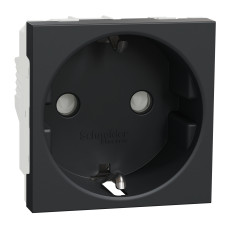 Розетка с з/к и шторками 16А Черный 45х45х40mm PC [NU303754] Unica New Schneider Electric