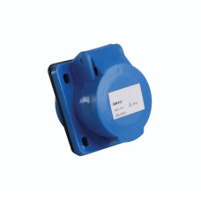 Силова розетка 2P+PE 16А 250В вбудована IP44 синя [PSR41-016-3-U] ЗСІ-413 UEC