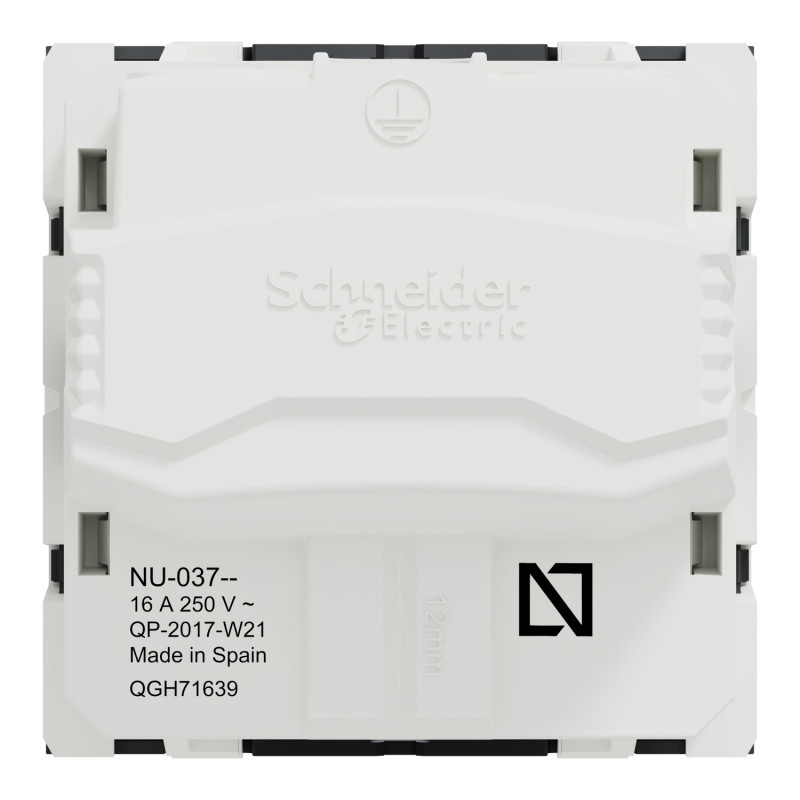 Розетка с з/к и шторками 16А Черный 45х45х40mm PC [NU303754] Unica New Schneider Electric