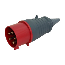 Силовая вилка 3P+N+PE 32А 400В переносная IP44 красная [HPC-P025-032-5-IP44-U] UEC