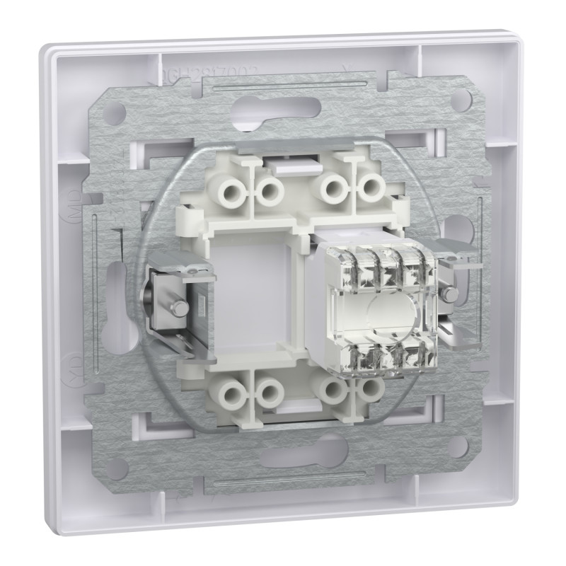 Розетка комп'ютерна з рамкою RJ45 UTP кат.6 Asfora біла ABS [EPH4700121] Шнейдер Електрік