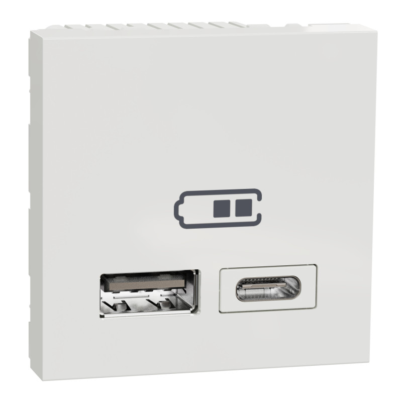 Двойная USB розетка A+C белая [NU301818] ABS Unica New Шнейдер Электрик