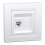 Розетка комп'ютерна з рамкою RJ45 UTP кат.6 Asfora біла ABS [EPH4700121] Шнейдер Електрік