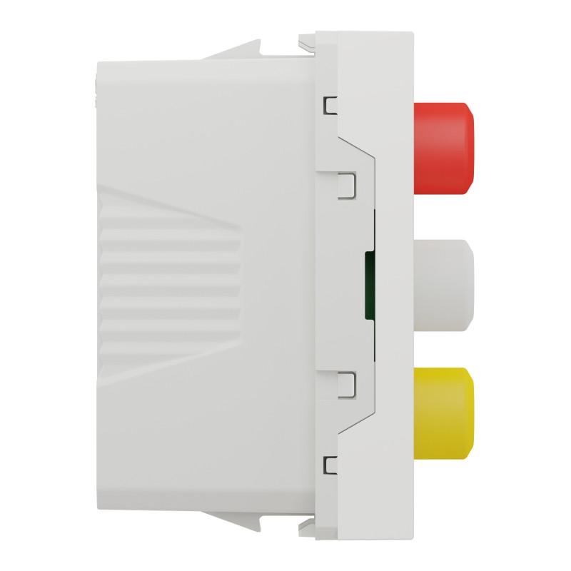 Розетка 3 RCA, 1 модуль белая [NU343118] ABS-UV Unica New Шнейдер Электрик
