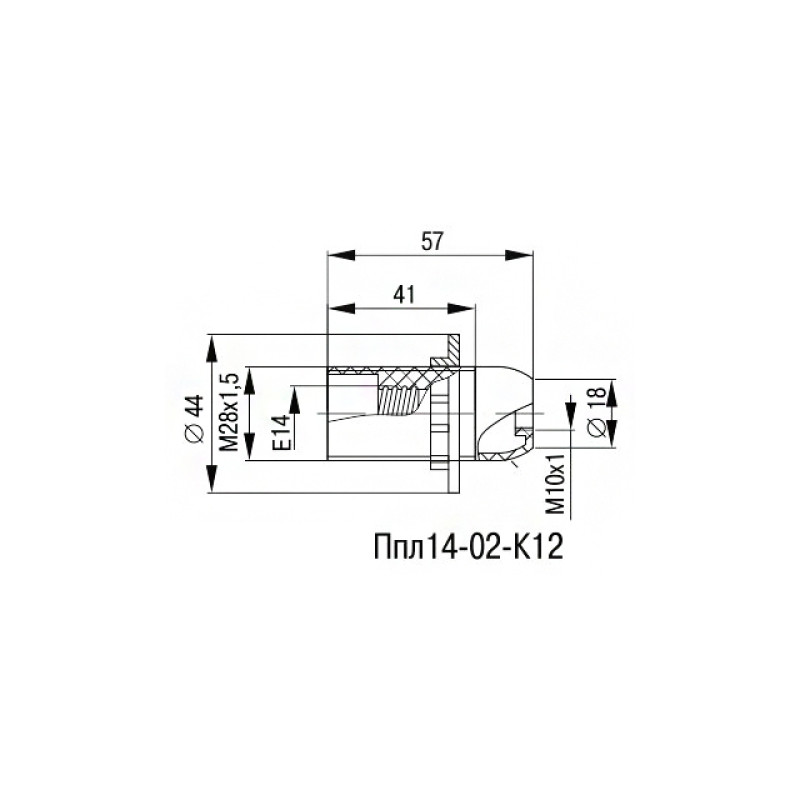 Патрон E27 з кільцем 60х58mm пластик білий [EPP11-04-01-K01] Ппл27-04-К12 УЕК