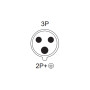 Силовая вилка 2P+PE 16А 250В стационарная IP44 полиамид синяя [A0080010135] UСombi АСКО