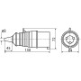 Силовая вилка 3P+N+PE 16А 400В переносная IP44 красная [A0080010003] ВП (015) АСКО