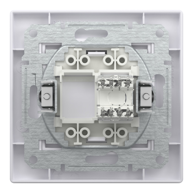 Розетка комп'ютерна з рамкою RJ45 UTP кат.6 Asfora біла ABS [EPH4700121] Шнейдер Електрік