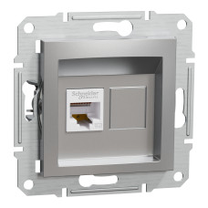 Розетка компьютерная RJ45 UTP кат.5Е Asfora алюминий ABS [EPH4300161] Шнейдер Электрик