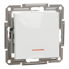 Выключатель одноклавишный из подсв. ASFORA 71x71x43mm белый [EPH1470121] Schneider Electric