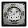 Розетка с заземлением Asfora с крышкой и защитными шторками антрацит ABS [EPH3100371] Шнейдер Электрик