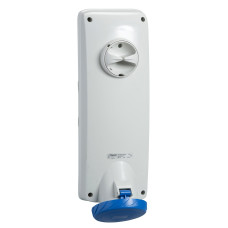 Силовая розетка 2P+E 63А 250В стационарная IP65 синяя [PKB63T523] PratiKa Schneider Electric