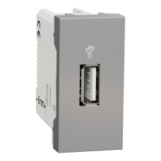 USB-коннектор 1 модуль алюминий [NU342930] ABS-UV Unica New Шнейдер Электрик