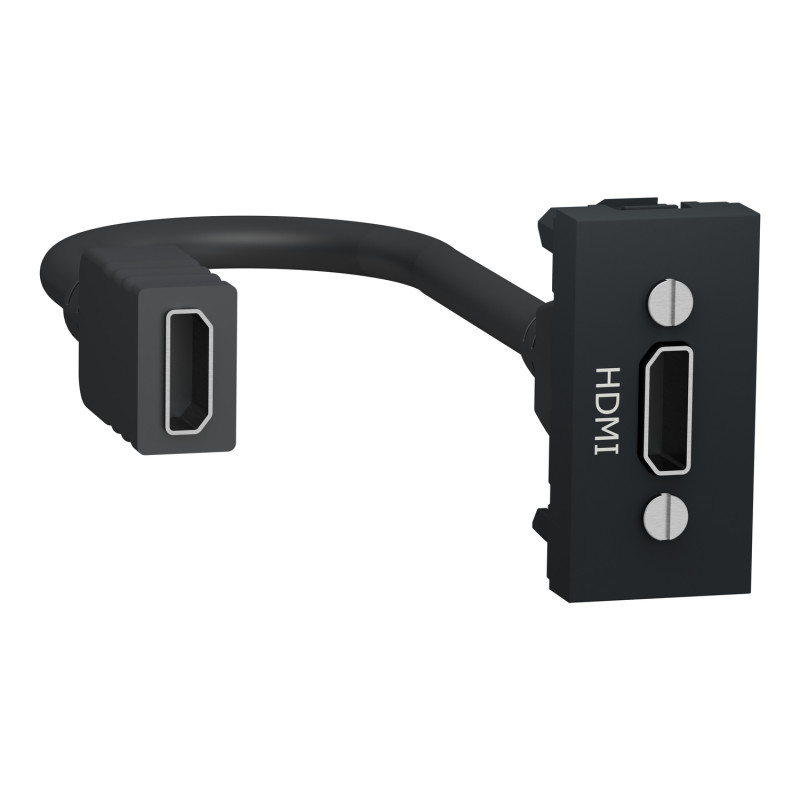 Розетка HDMI 1 модуль антрацит [NU343054] ABS-UV Unica New Шнейдер Електрік