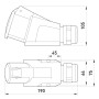 Силова розетка 3P+PE 32А 400В стаціонарна IP44 червона [448] E.NEXT