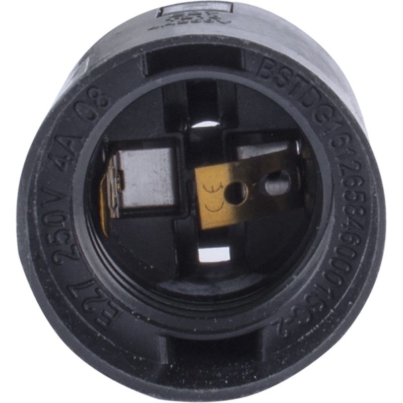 Патрон E27 58х37mm пластик чорний [s9100009] e.lamp socket.e27.pl.black E.NEXT