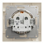 Розетка с заземлением Asfora с крышкой слоновая кость ABS [EPH3100123] Шнейдер Электрик