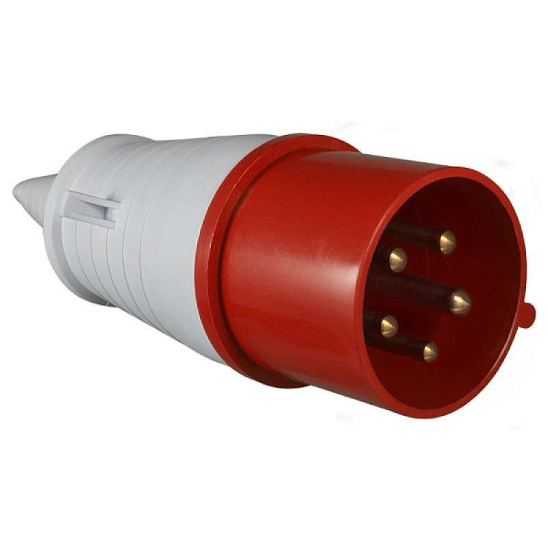 Силовая вилка 3P+N+PE 16А 400В переносная IP44 красная [A0080010003] ВП (015) АСКО