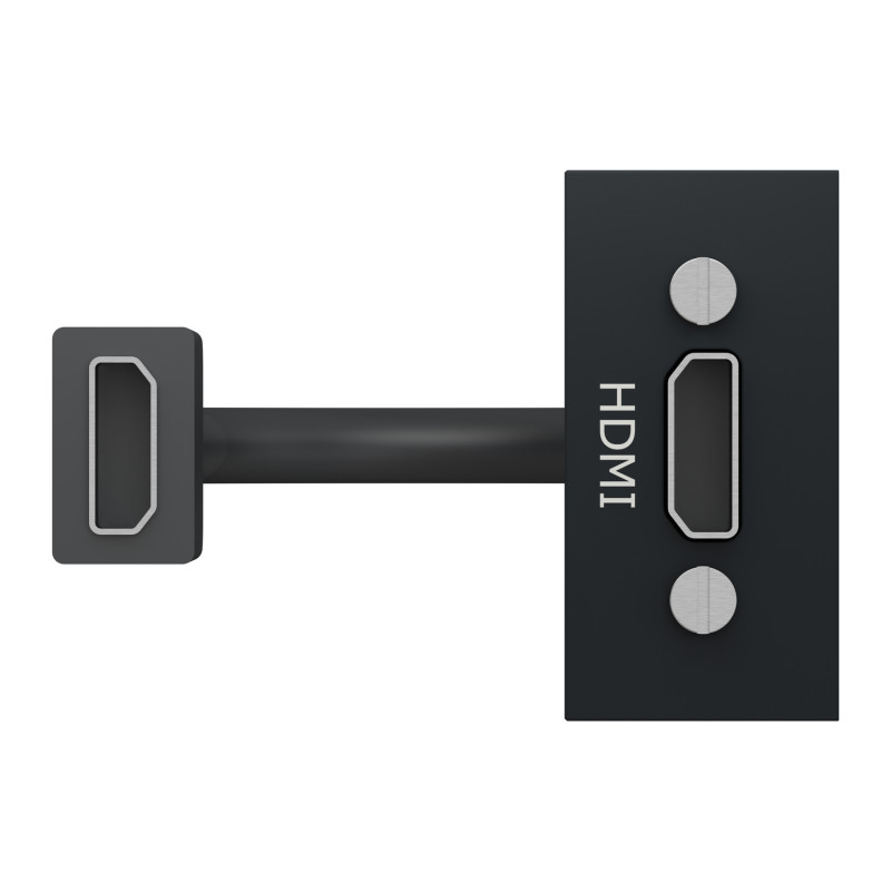 Розетка HDMI 1 модуль антрацит [NU343054] ABS-UV Unica New Шнейдер Електрік