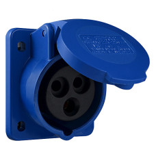Силовая розетка 2P+PE 16А 230В встраиваемая IP44 синяя [A0080030001] ГВ (413) АСКО