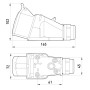 Силовая розетка 3P+N+PE 16А 400В стационарная безвинтовая IP44 красная [125S] E.NEXT