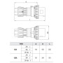 Силовая вилка 3P+N+E 125А 400В переносная IP67 красная [GW60061H] IEC 309 HP GEWISS